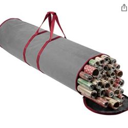 Brand New ZOBER Christmas Wrapping Paper Storage Bag - Fits 14 to 20 Standard Rolls Upto 40" Gray