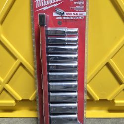 Milwaukee  Socket Set with FOUR FLAT Sides (10-Piece)