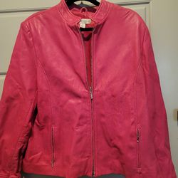 Genuine Napa Leather Pink Bomber Jacket