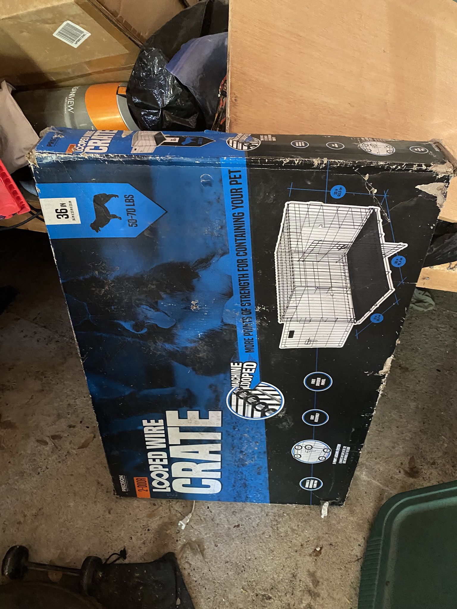 New Looped 36” Metal Dog Cage 50-70 LBS