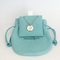 Tiffany & Co. Silver Initial Pendant Necklace