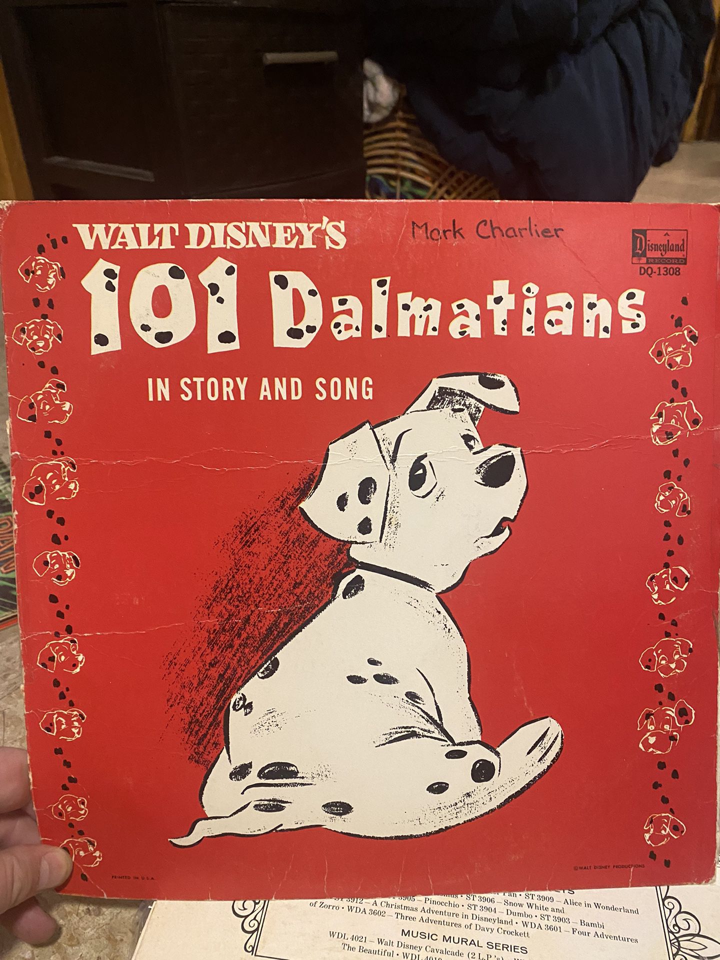1960’s Vintage Disney 101 Dalmatians Record 