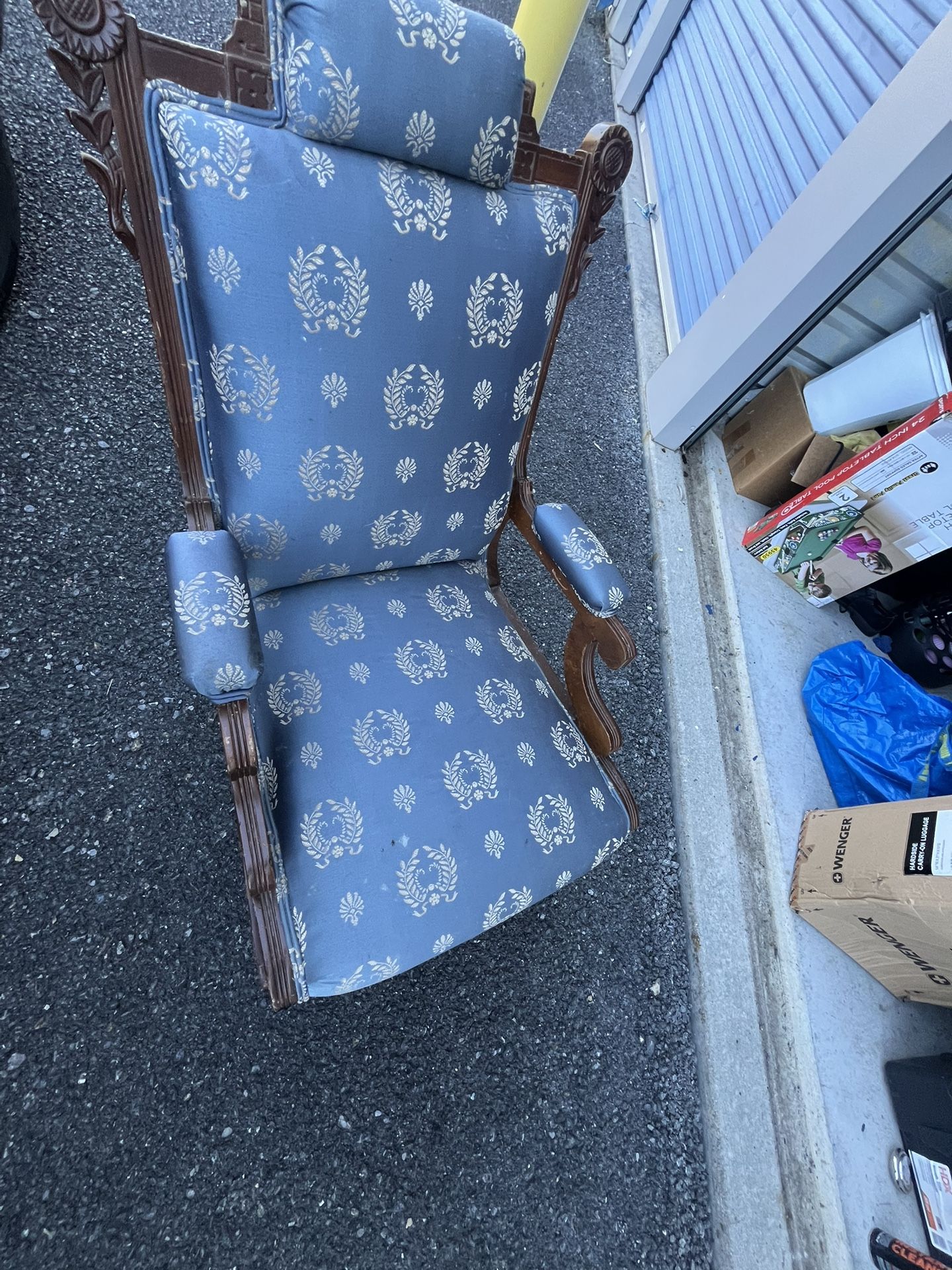 Antique Rocking Chair And Side Table