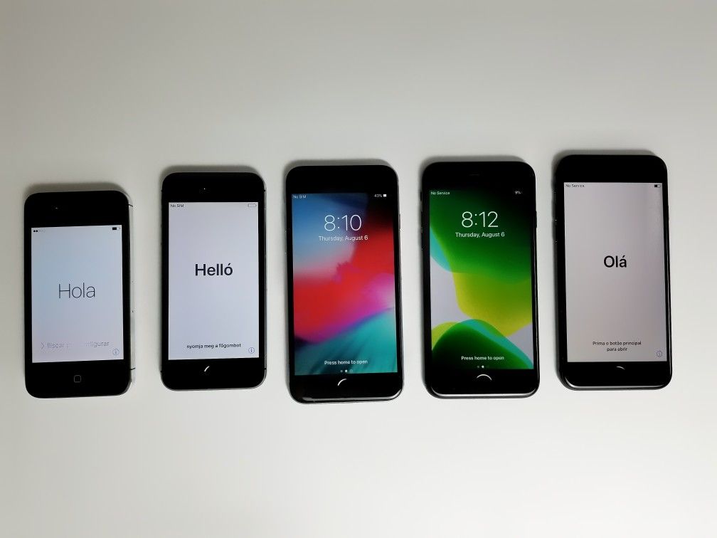 iPhone 4s, 5s, 6, 7, and 8
