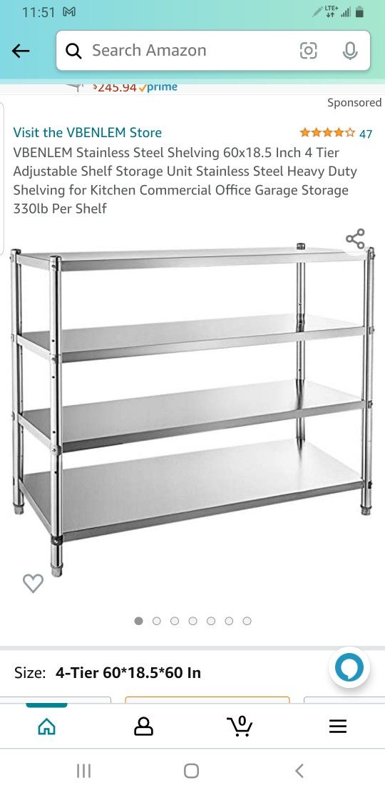 4 Tier STAINLESS STEEL Shelves for Sale in San Bernardino, CA OfferUp