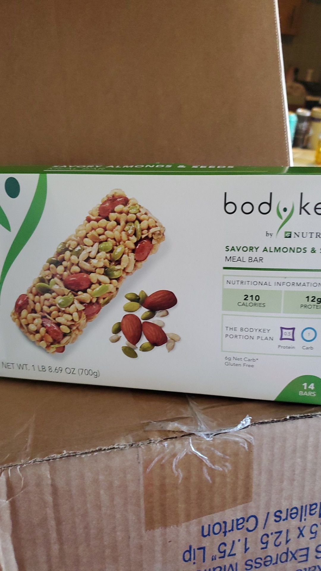 Bodykey by Nutrilite Savory almonds and seeds meal bar 14 bars$5