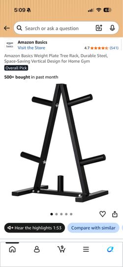 Amazon Basics Weight Plate Tree Rack – 300 lb Capacity – BRAND NEW