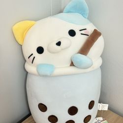 Large Blue Boba Cat Plushie