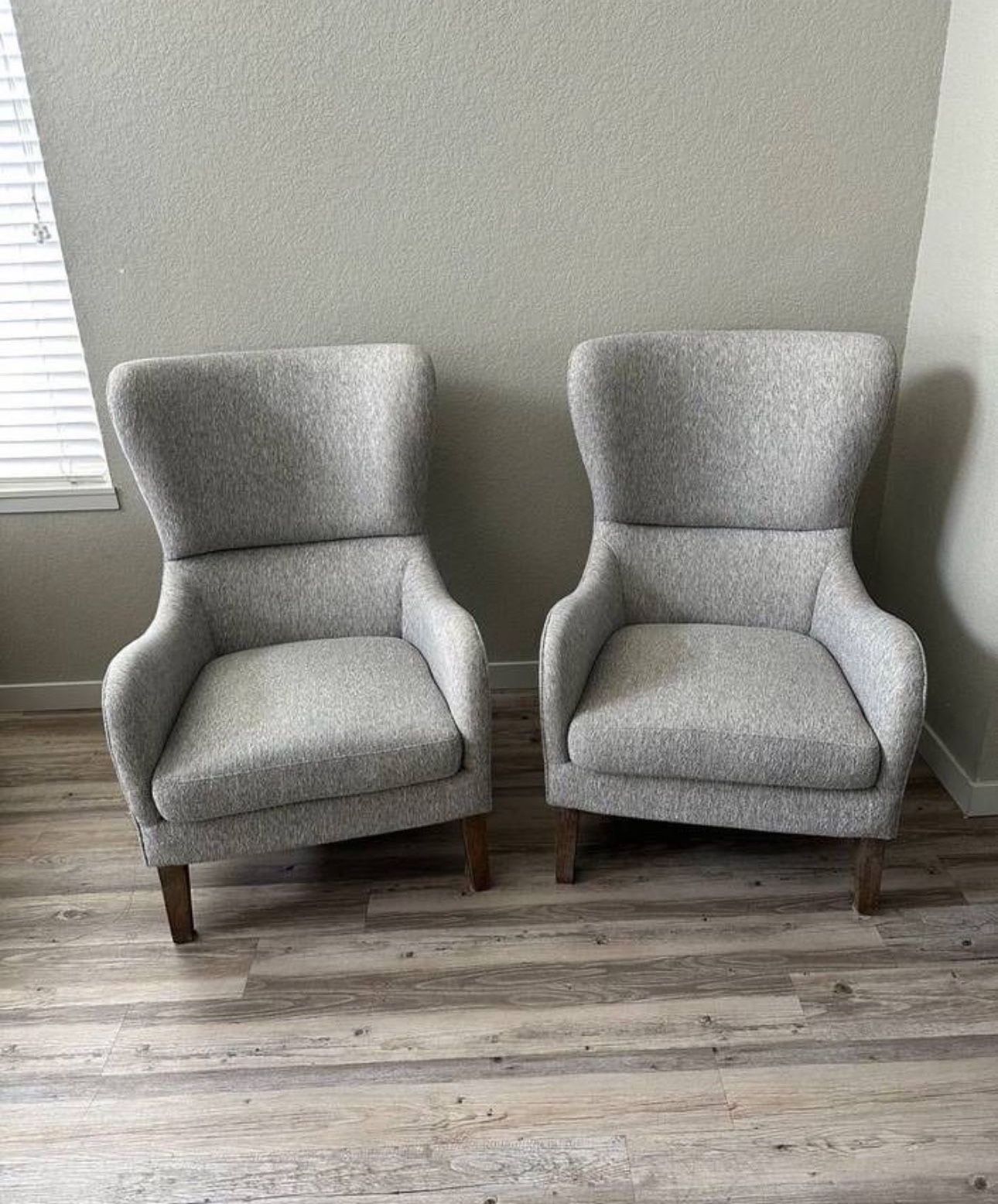 Madison Park - Gray Swoop Wingback chairs