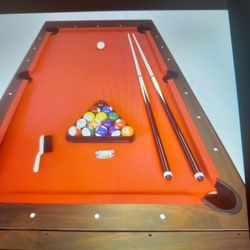 Pool/air Hockey Table Black Base Red Felt,Like New