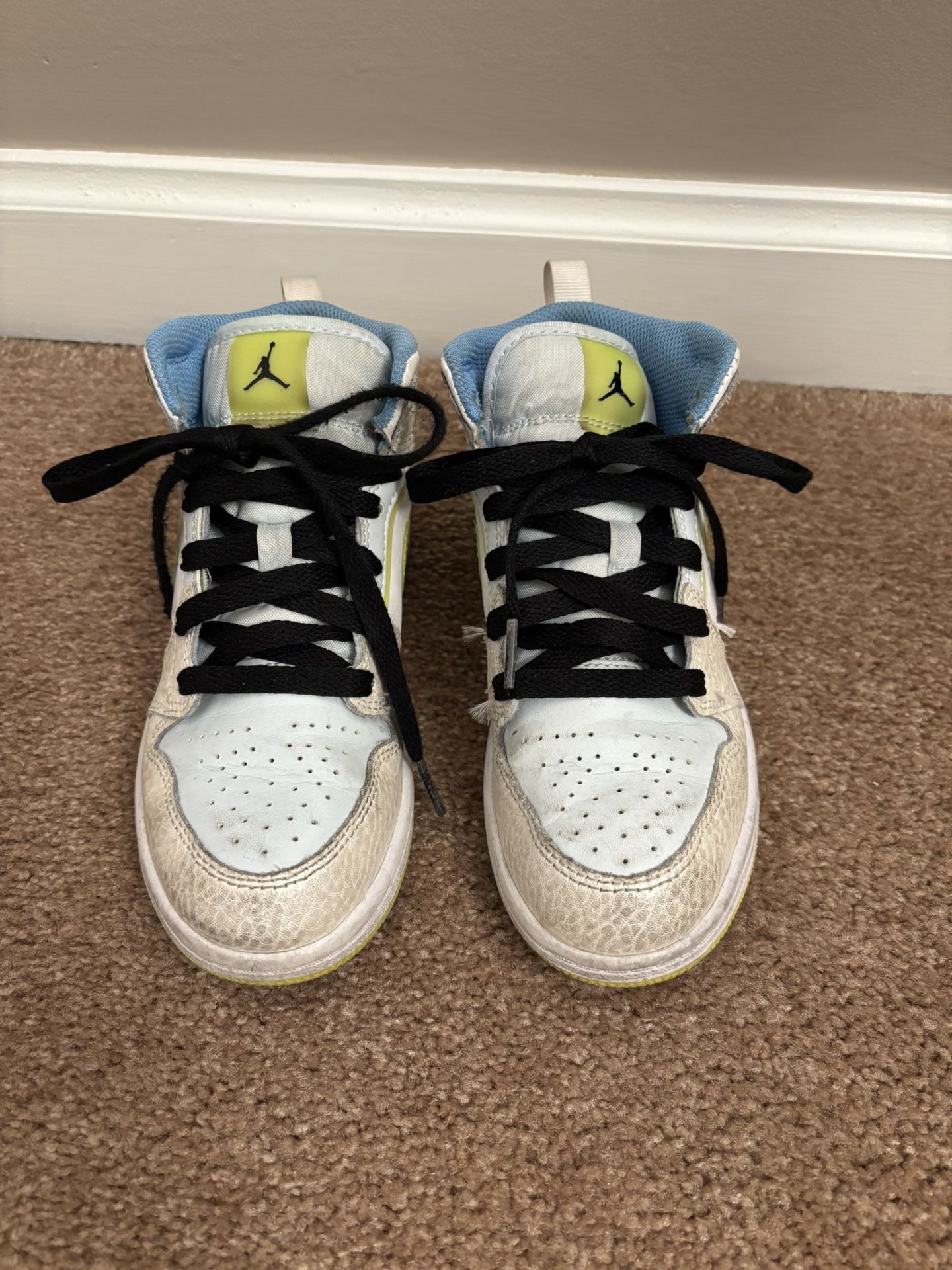 Air Jordan 1 Mid SE PS 'Warped Swoosh' Youth Size 1 Sneakers