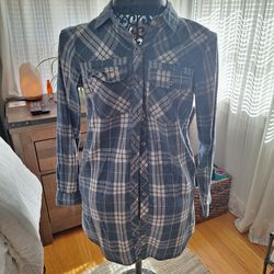 Size Small-GIRL KRAZY flannel Dress With Pockets 