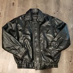 Vintage Men's Leather Bomber Jacket XL 