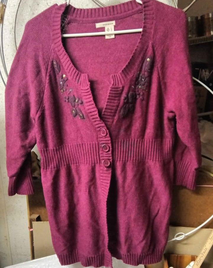 Y2K Burgundy Full Length Sweater Sweater