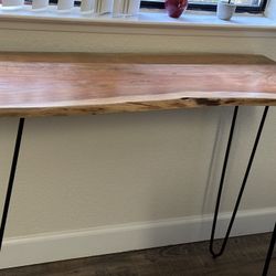 Natural Wood Table (Rectangular) With Hair Pin Legs