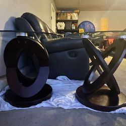 Wood Table With Glass Top