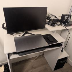 Home Office Setup Laptop, Mini PC, Wireless Keyboard/Mouse And Desk