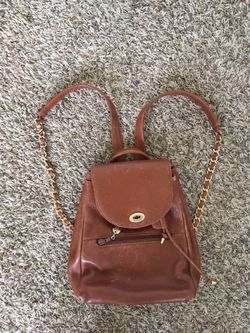 Leather mini backpack