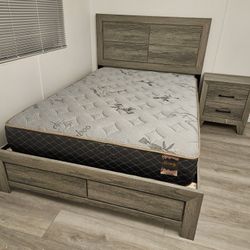 Brand New 5 Pcs Bedroom Set Full $719 Bed, 1 Night, Dresser, Mirror & Matt