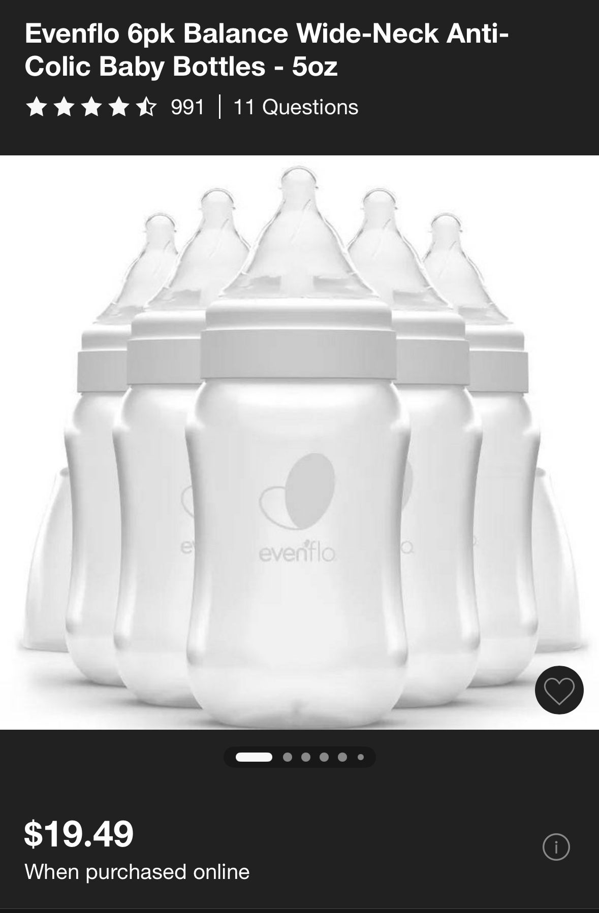 Evenflo Balance Wide-Neck Anti-Colic Baby Bottles