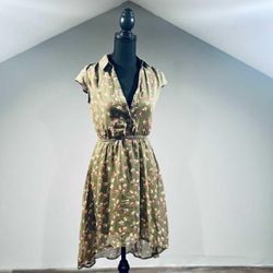 Green Floral Dress - XS