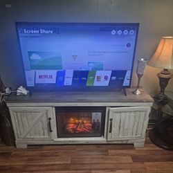 Scott Living Remote Control Fireplace, And LG 55INCH SMART TV