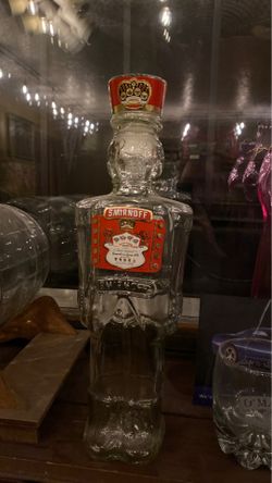 Vintage Smirnoff Vodka Toy Soldier NutCracker Empty Gass Decanter Bottle