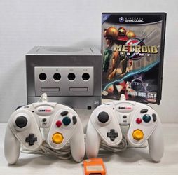 GameCube Platinum Console Bundle + 2 Controllers Metroid Prime