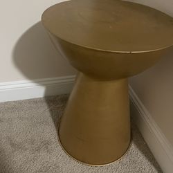 Gold Drum Side Table
