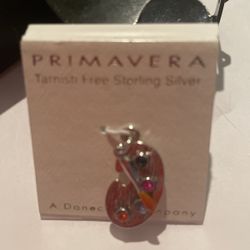 Primavera-ARTIST PALETTE & BRUSH-Sterling Silver Charm 