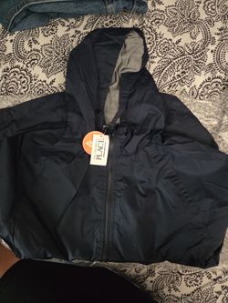 The Children's Place Navy & Black Zip-Up Hooded Jacket (L)