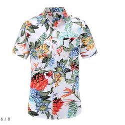Shirts Hawaiian Style Shirt Print Holiday Button Down Short Sleeve Slim Fit Casual Shirt