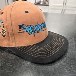 Vintage Rare 1996 Rodman MTV World Tour SnapBack Hat (Damaged Leather Strap)