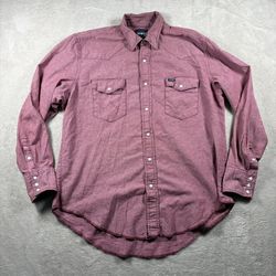 Wrangler Western Pearl Snap Men’s Size XL Red  Long Sleeve Shirt Button Rodeo#3B