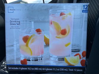 NEW UNOPENED Mainstays Tennyson 12-Piece Glass Set