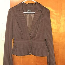 B.Wear Byer California Brown Pinstripe Blazer Absolutely Perfect Condition Wore Once
