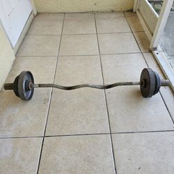 4ft Curl Barbell With Weights