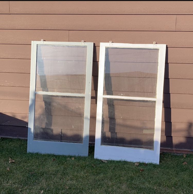 Two Antique Large Storm Windows