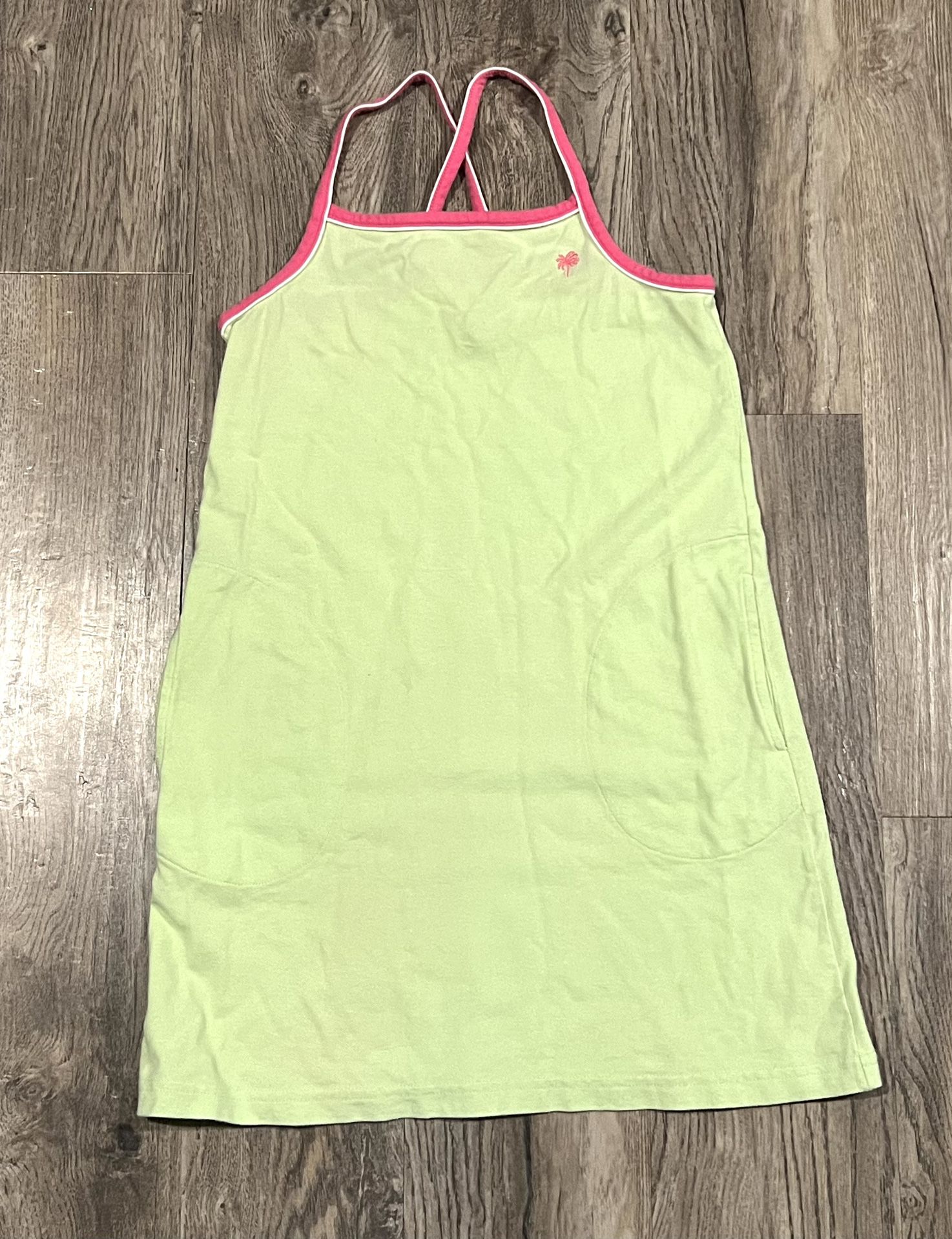 Lily Pulitzer Girls Tank Dress. Lime Green with Pink Accents. Size 10. 