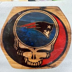 New England Patriots Grateful Dead Steal Your Face Resin Plaque