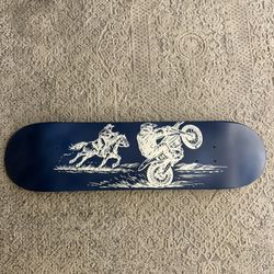 One of One Custom Western Motocross Skateboard Deck – Cowboy x Dirt Bike Collector Piece