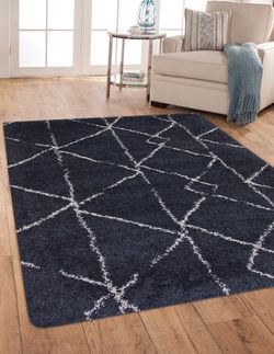 Elements Collection 2637 Blue / Ivory 5x8 Area Rug