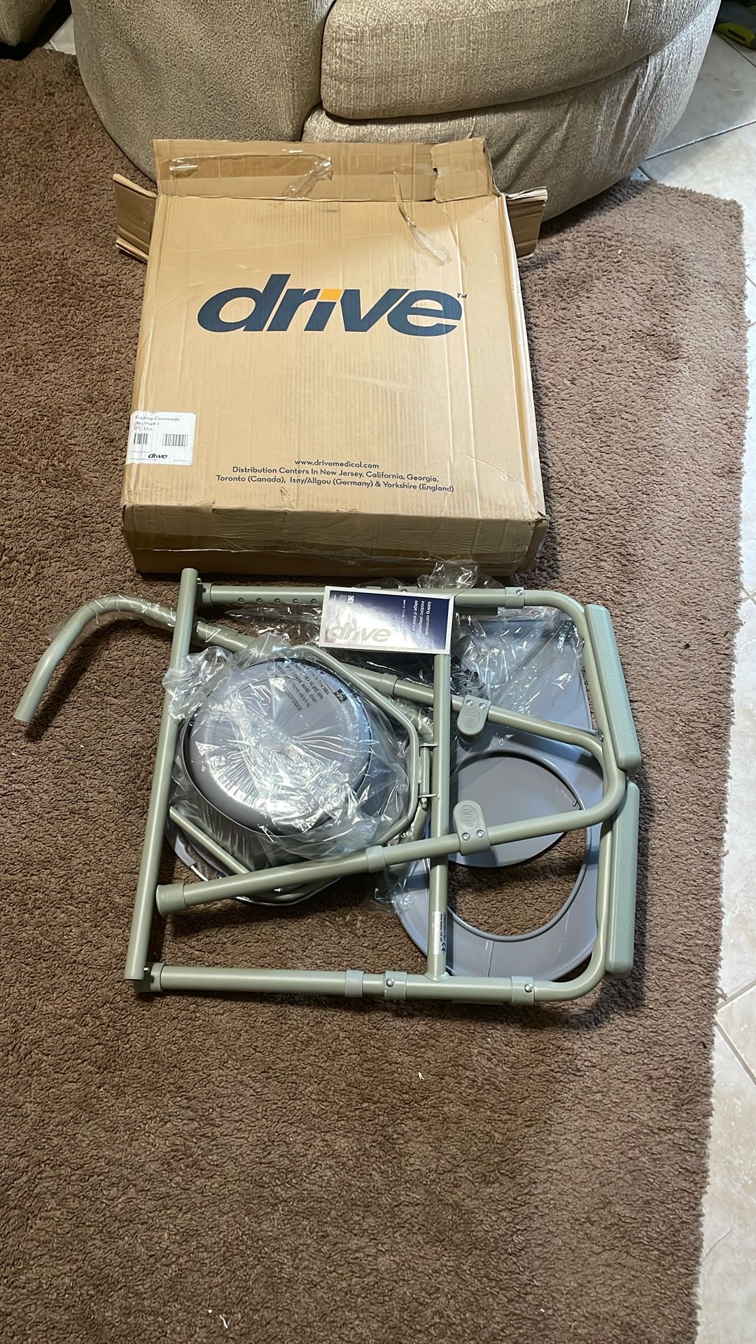 Medical Folding Commode W/Lid (Drive)Brand