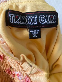 Trixxi Girl Yellow Floral Top XL