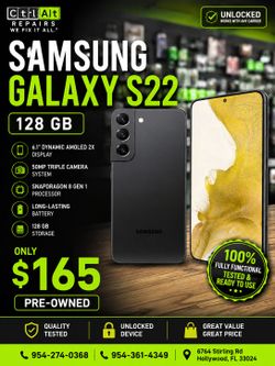 📱 Samsung Galaxy S22 – 128GB – UNLOCKED 🔓
💰 ONLY $165