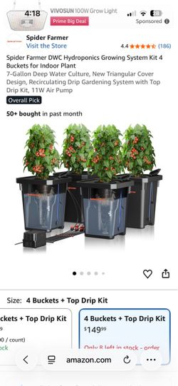 Spider Farmer DWC Hydroponics Kit 4 Buckets