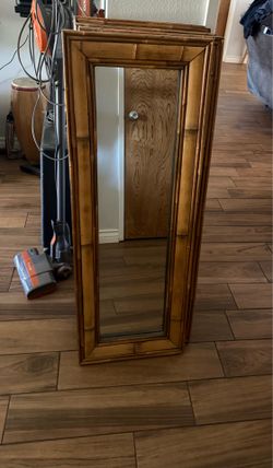 5 Vintage Antique Bamboo Wall Mirrors