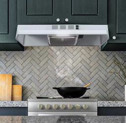 30 in. White Under Cabinet Range Hood with Charcoal Filter