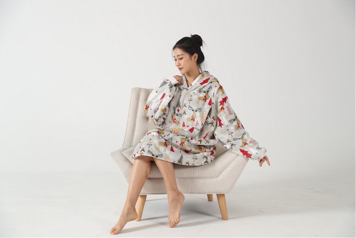 Printed Lazy Dress Girl Christmas Deer