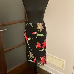 Floral Midi Pencil Skirt 